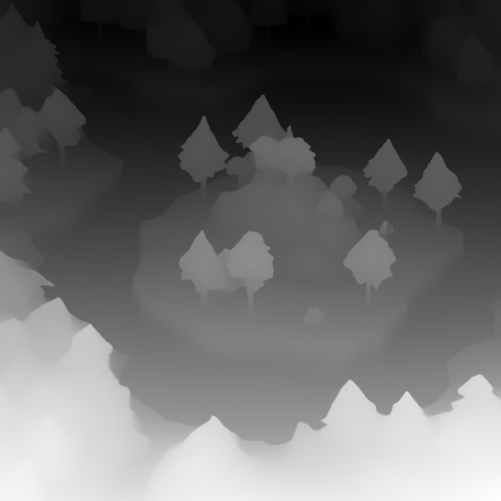 Preview of G lowpoly isle: depth map