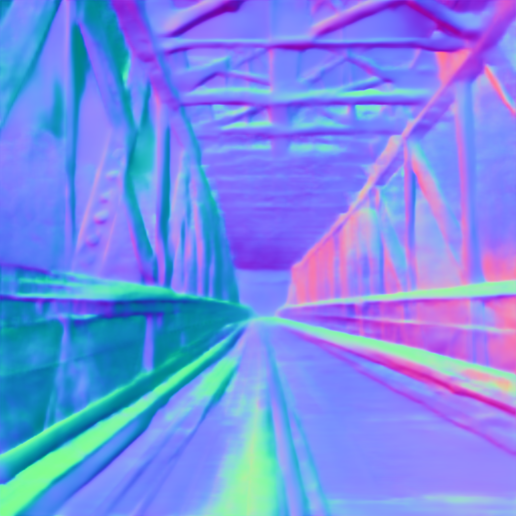 Preview of L bridge: surface normal map