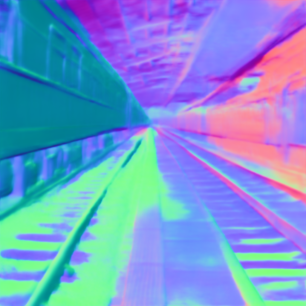 Preview of V train plat: surface normal map