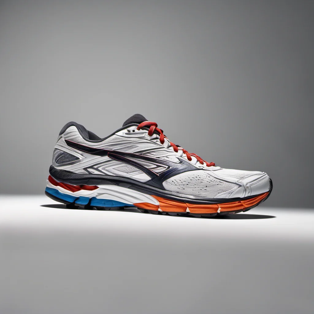 Preview of Single running shoe on a plain (WebP q85)