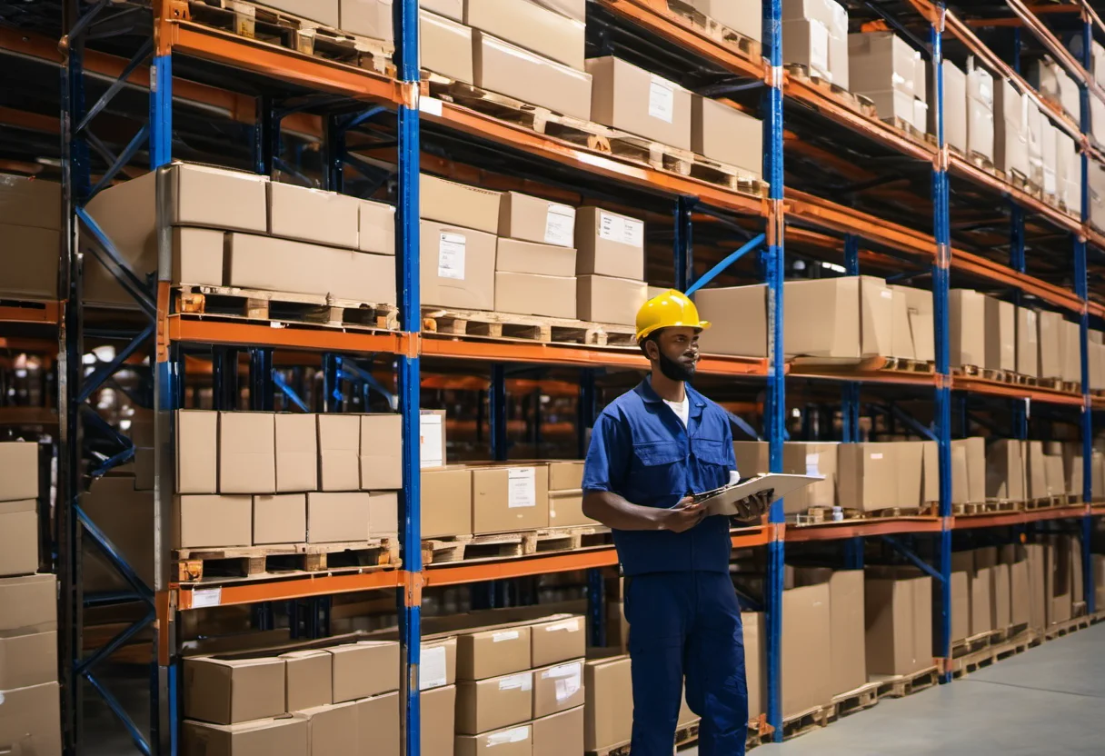 Preview of A warehouse worker holding a (WebP q85)