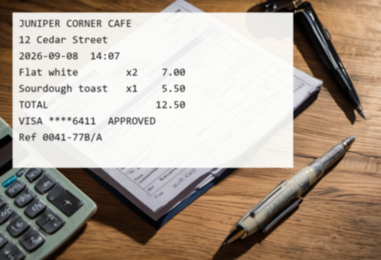 Preview of receipt (gaussian blur)