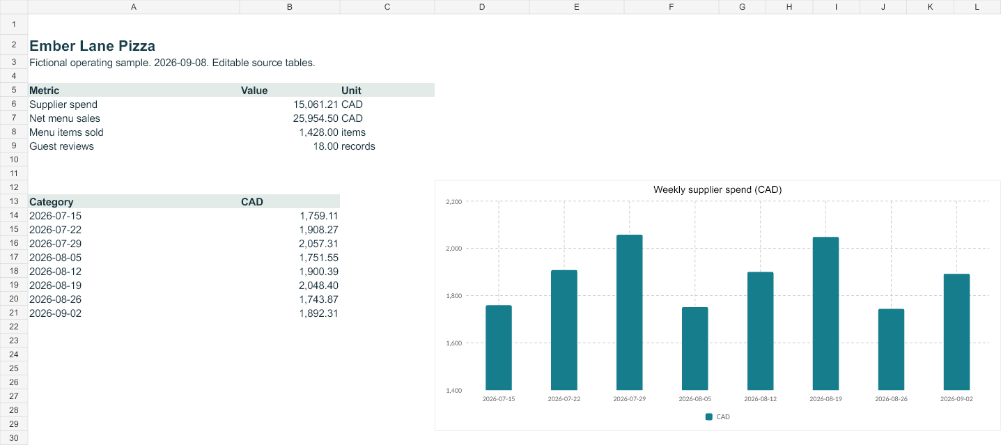 Rendered preview of Ember Lane Pizza — Editable operating workbook
