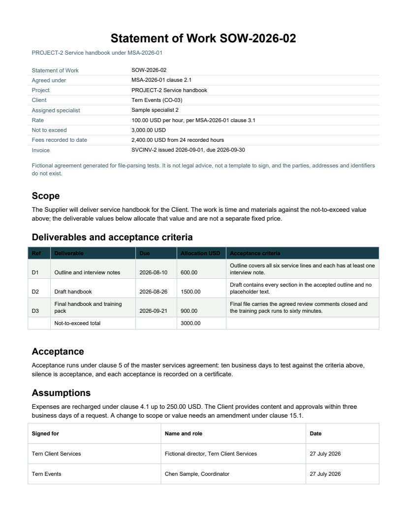 Rendered preview of Tern Client Services: Statement of work SOW-2026-02