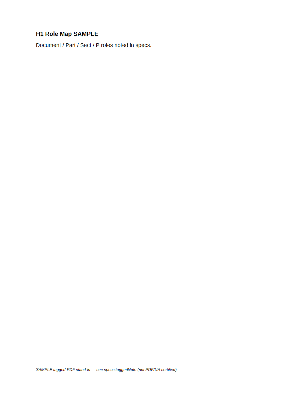Rendered preview of Tagged PDF SAMPLE — Role Map