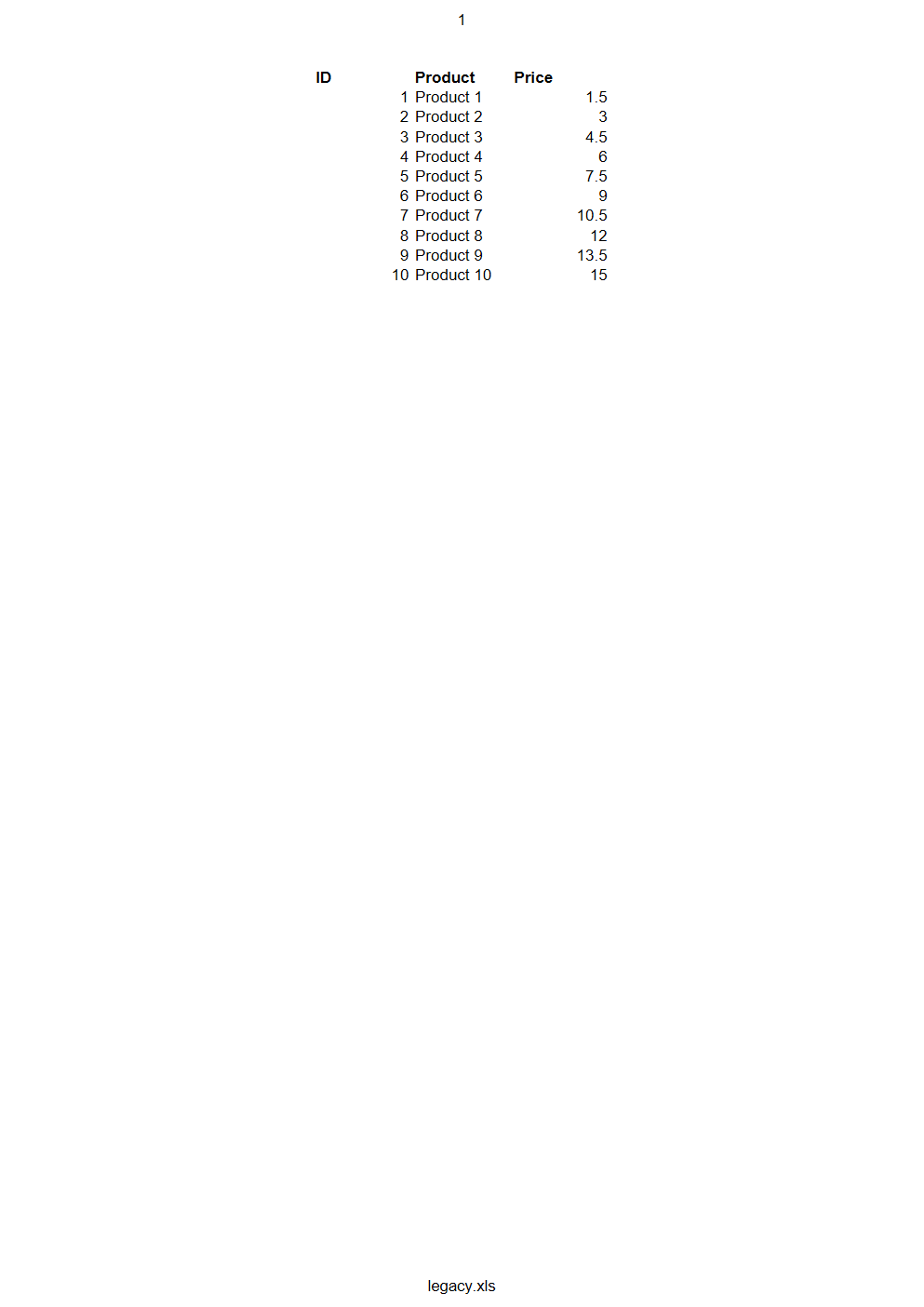 Rendered preview of XLS — Legacy Excel Workbook