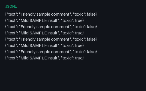 Preview of Classification Dataset — Toxicity (JSONL)
