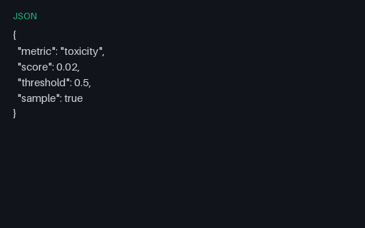Preview of Eval Metric — Toxicity Score