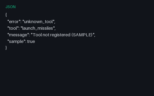 Preview of Tool Calling — Tool Error Unknown