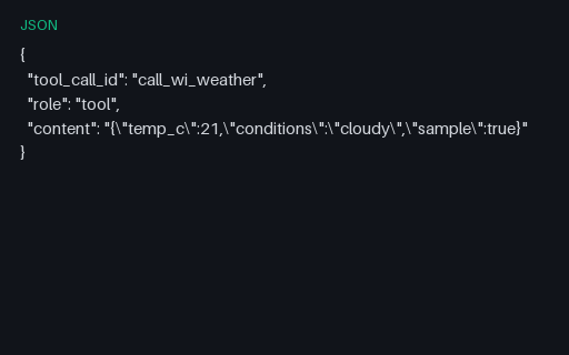 Preview of Tool Calling — Tool Result Weather