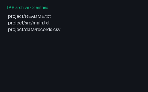 Preview of TAR - USTAR Format