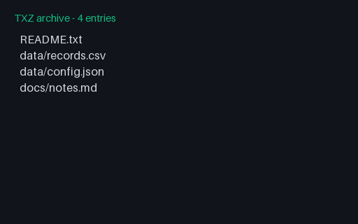 Preview of TAR.XZ - XZ Tarball
