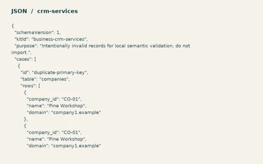 Preview of Tern Client Services: Intentionally invalid semantic test records