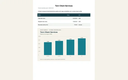 Preview of Tern Client Services: Operating report PDF