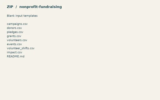 Preview of Willow Community Fund — Blank input table templates