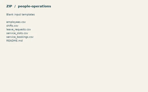 Preview of Cobalt Operations Team — Blank input table templates