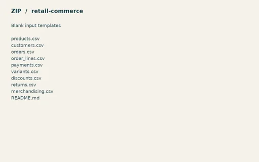 Preview of Fieldnote Supply Shop — Blank input table templates