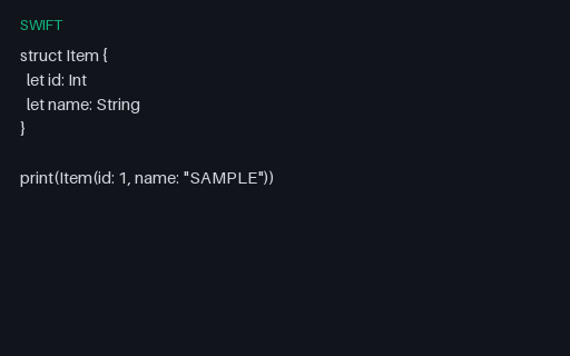 Preview of Swift Struct