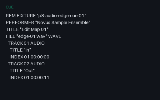Preview of Audio Edit CUE Sheet 01