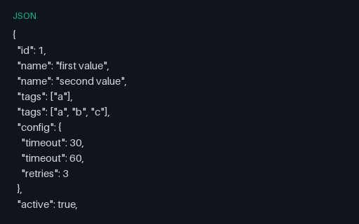 Preview of JSON with Duplicate Keys
