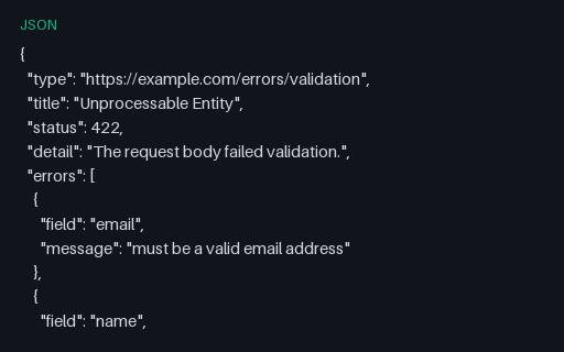 Preview of API Error — 422 Validation (JSON)