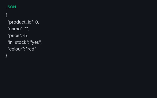 Preview of Product Instance — Invalid (JSON)