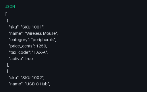 Preview of POS SKU Catalog (JSON)