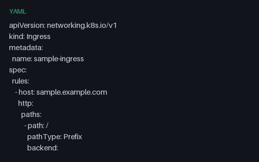 Preview of Kubernetes SAMPLE — Ingress (YAML)