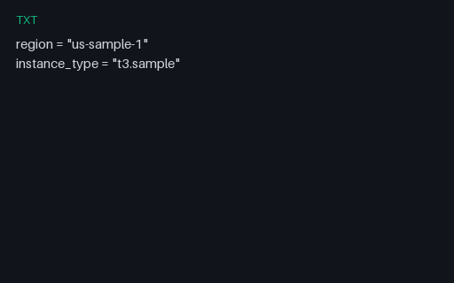 Preview of Terraform tfvars SAMPLE