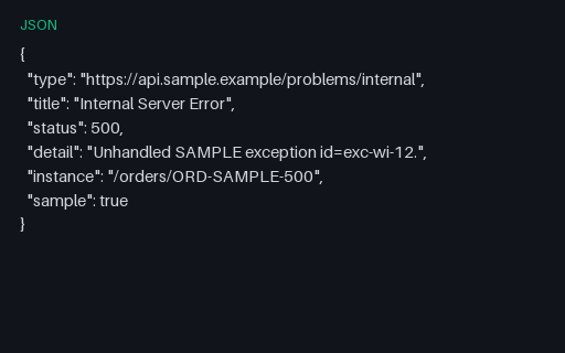 Preview of API Problem+JSON — Internal Server Error (500)