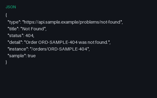 Preview of API Problem+JSON — Not Found (404)