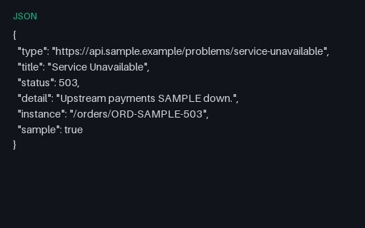 Preview of API Problem+JSON — Service Unavailable (503)