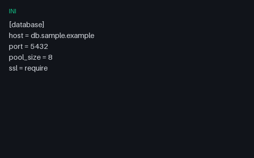 Preview of Config — Database Pool (INI)