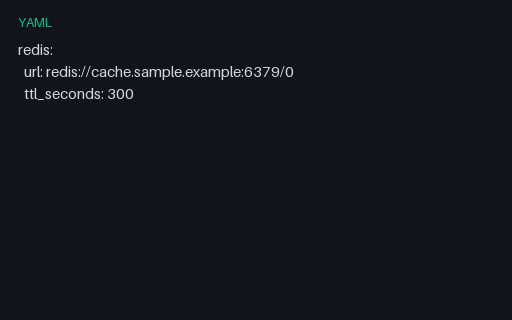 Preview of Config — Redis Cache (YAML)