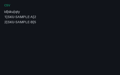 Preview of CSV Edge — Pipe Delimited
