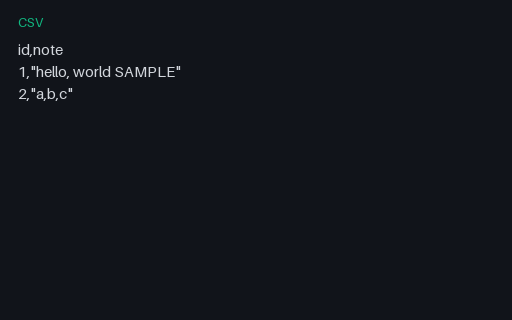 Preview of CSV Edge — Quoted Embedded Comma