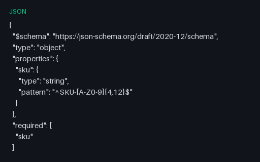 Preview of JSON Schema Edge — Pattern Sku