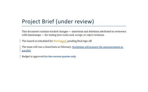 Preview of DOCX with Tracked Changes