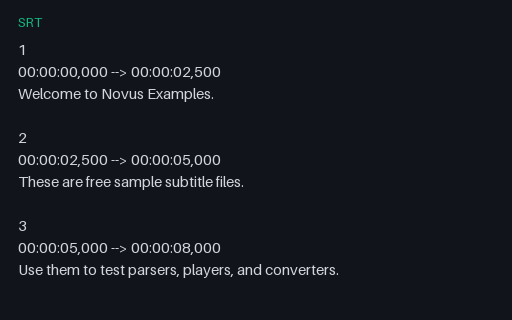 Preview of SubRip Subtitles (SRT)