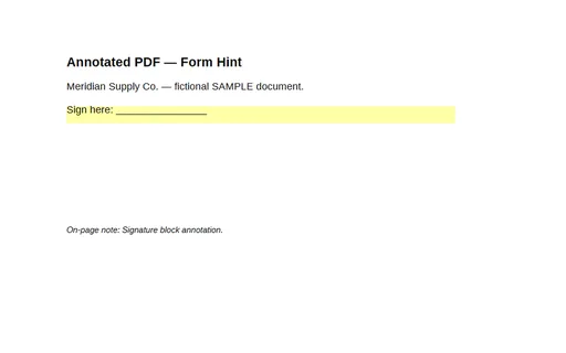 Preview of PDF Annotations — Form Hint