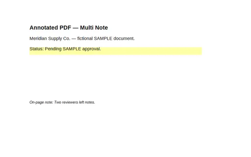 Preview of PDF Annotations — Multi Note