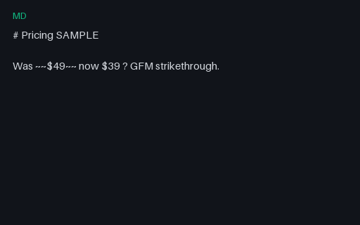 Preview of Markdown Twin — Strikethrough (GFM)