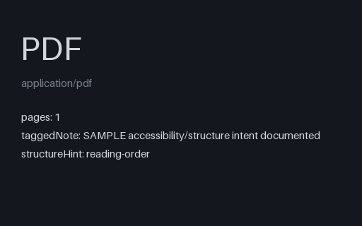 Preview of Tagged PDF SAMPLE — Reading Order
