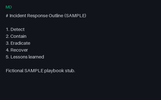 Preview of Legal Markdown — Incident Response Outline