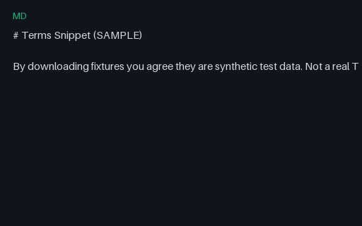 Preview of Legal Markdown — Terms Snippet Sample