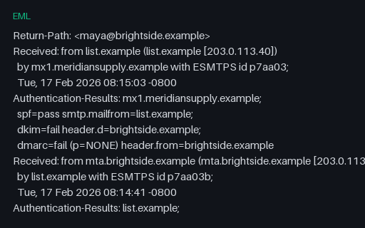 Preview of EML — Three Authentication-Results Headers From Three Hops