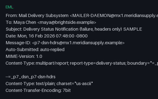 Preview of EML — DSN Returning Only the Original Headers
