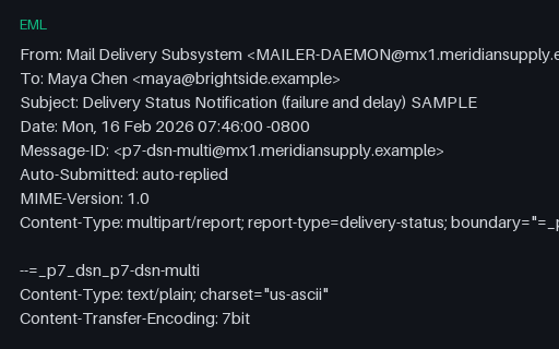 Preview of EML — DSN Reporting Two Recipients With Different Outcomes