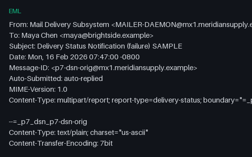 Preview of EML — DSN Returning the Original Message in Full