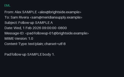Preview of EML — Follow-up SAMPLE 1